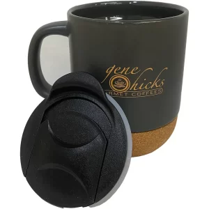 Cork Bottom Coffee Mug with Travel Lid